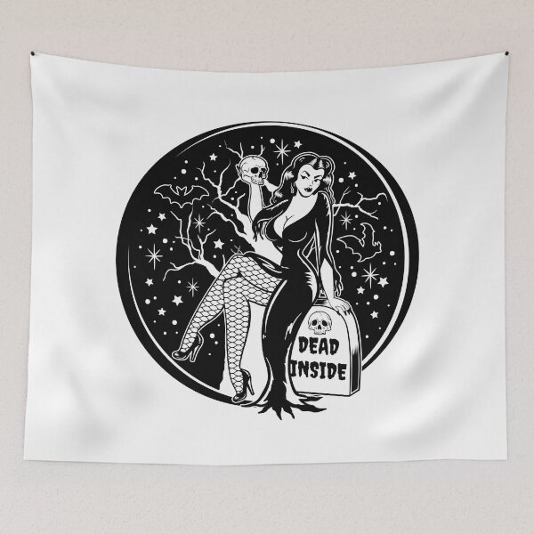 Item preview, Dead Inside Gothic Pinup Girl designed and sold by Grimble Scribbs.