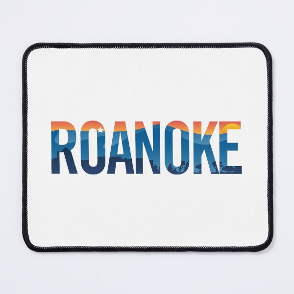 Item preview, Roanoke pride illustration with mountains, star, city scape and sunset designed and sold by hobrath.