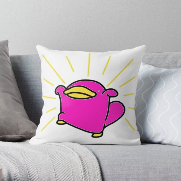 Animated Platypus (pink) Throw Pillow