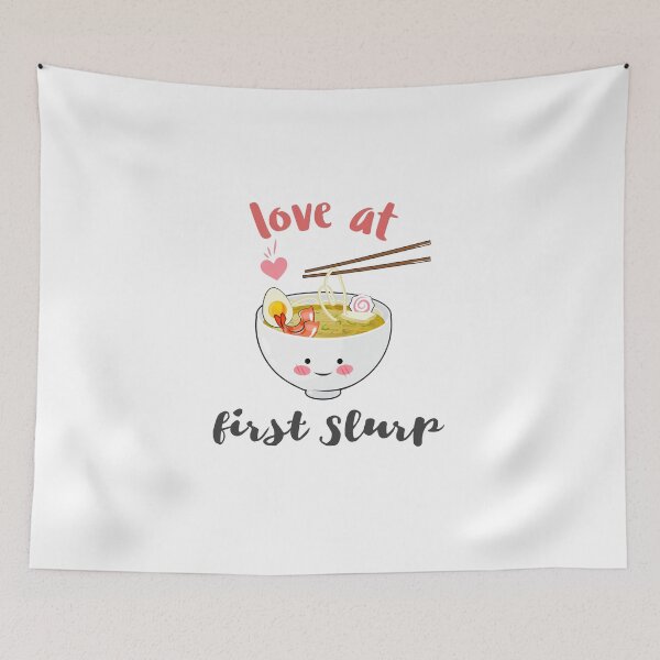 Item preview, Asian Ramen Noodles Soup in a Cute Kawaii Bowl with Chopsticks, Love at First Slurp - Ramen Foodie  designed and sold by CrazyBichAsian.
