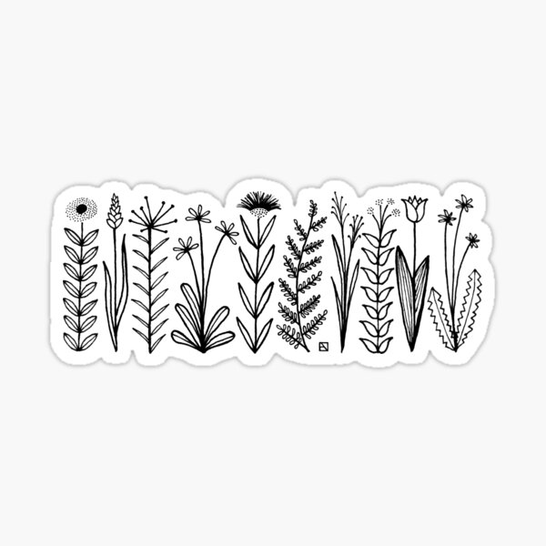 Blumenmuster scharz/weiß / flower pattern Sticker