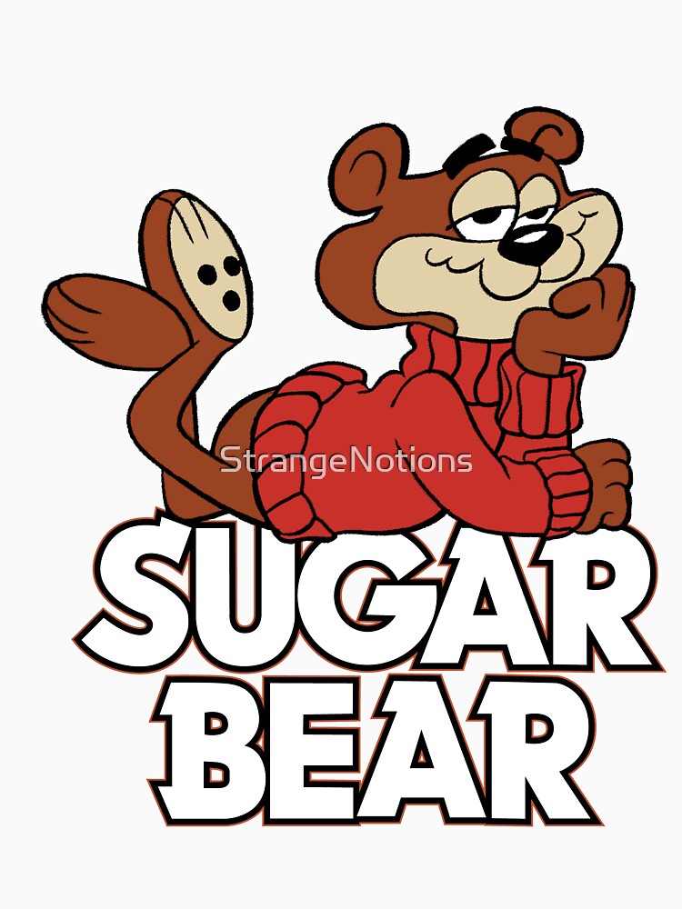 Classic Sugar Bear Cereal Mascot Character And Typography T Shirt For