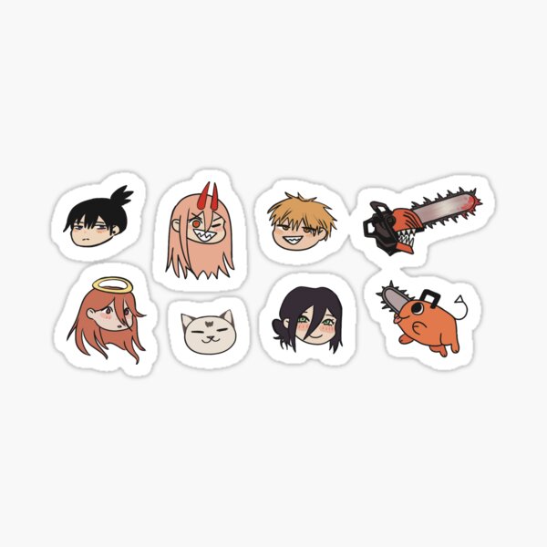 Chainsaw Man Chibis Colored Sticker