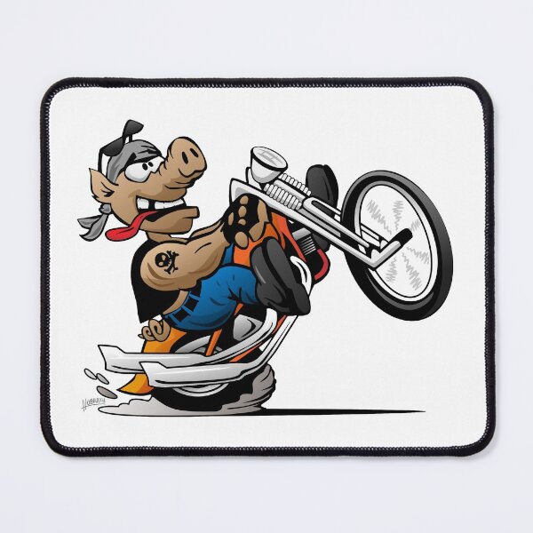 Item preview, Biker Hog Motorcycle Cartoon designed and sold by hobrath.