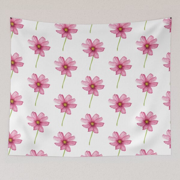 Item preview, Pink Cosmos Flower Watercolor painting  designed and sold by AmyBlossomArt.