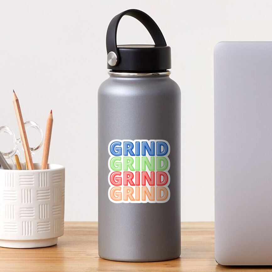 Bold Multi Colour Grind Sticker Sticker For Sale By TryHard Studios Redbubble