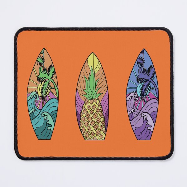 Item preview, Vintage sunset and pineapple surfboard trio designed and sold by Miaart365.