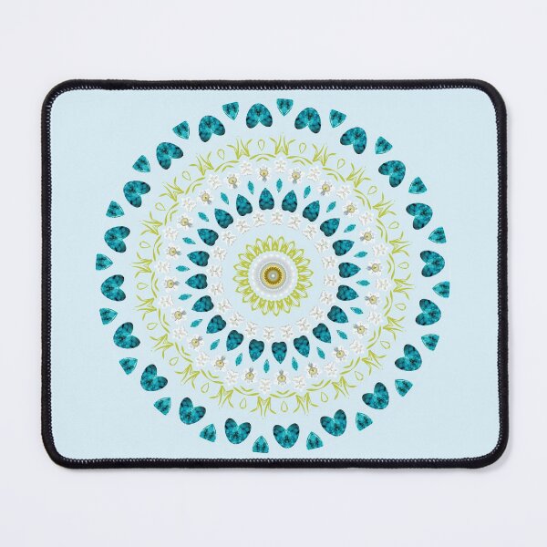 Item preview, December Birthday Turquoise Birthstone & Narcissus Flower Mandala designed and sold by TrendyArtPrints.