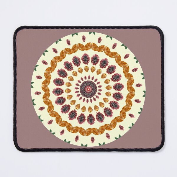 Item preview, November Birthday Chrysanthemum Flower & Citrine Birthstone Mandala designed and sold by TrendyArtPrints.