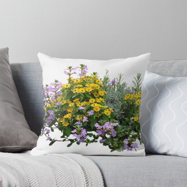 Item preview, Yellow and bluish pink coloured flowers in shrubs.....!! designed and sold by VIVEK KUMAR RAI.