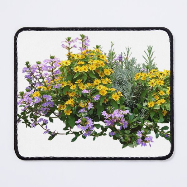 Item preview, Yellow and bluish pink coloured flowers in shrubs.....!! designed and sold by VIVEK KUMAR RAI.