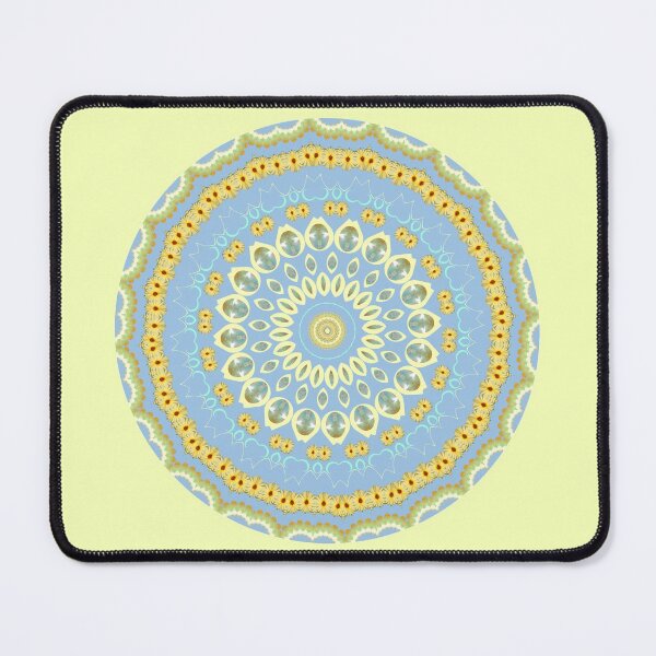 Item preview, October Birthday Opal Birthstone & Calendula Flower Mandala designed and sold by TrendyArtPrints.