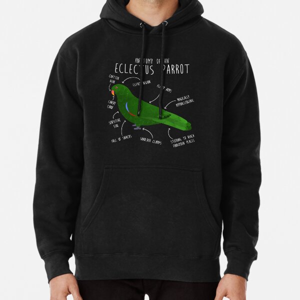 Male Eclectus Anatomy Pullover Hoodie