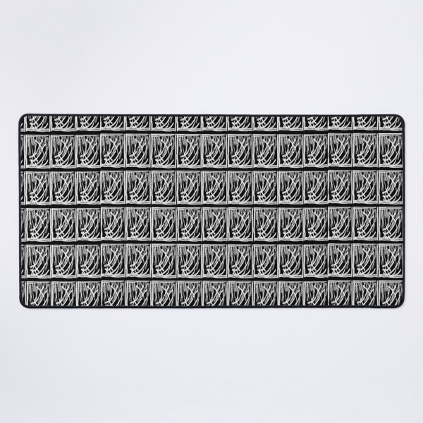 Black and white forest pattern Desk Mat