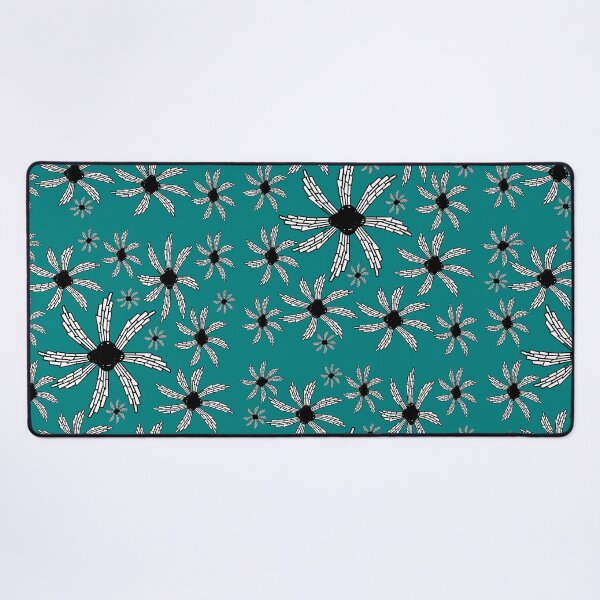 Teal spiral wind catcher pattern Desk Mat