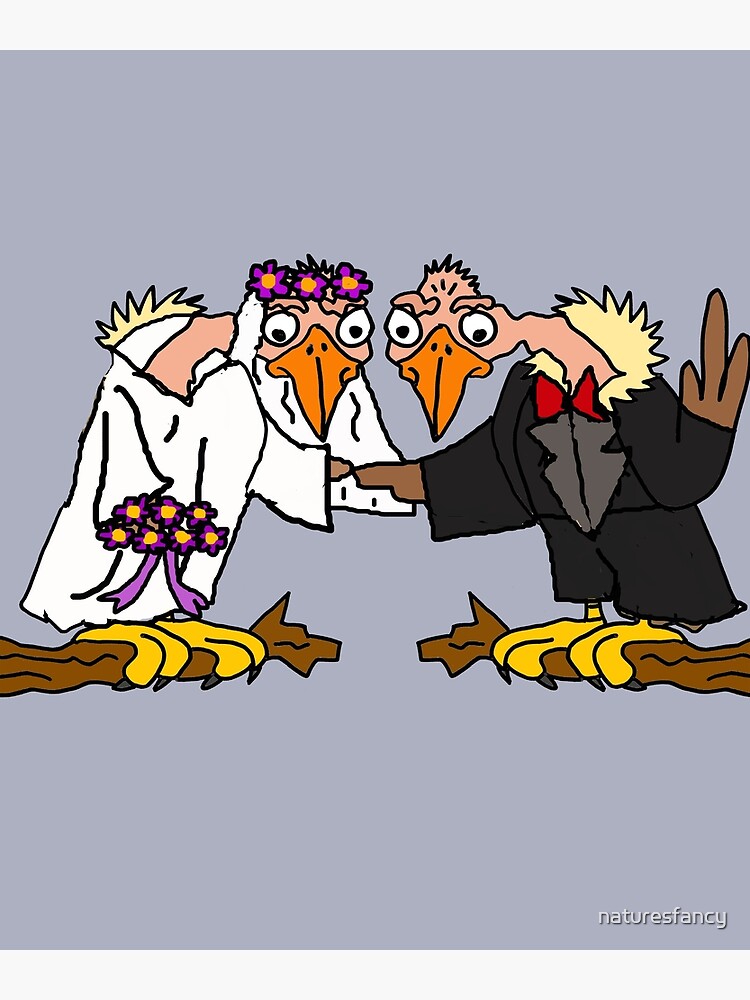 Discover Funny Old Buzzard Wedding Cartoon Premium Matte Vertical Poster