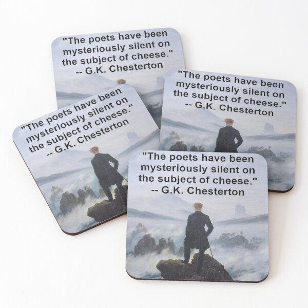 Artikelvorschau, Chesterton Cheese Zitat auf Wanderer Painting entworfen und verkauft von cosmocene.