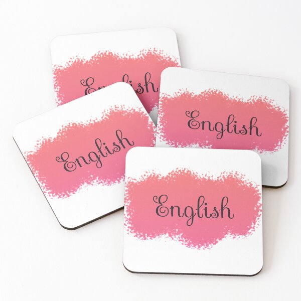 Artikelvorschau, Englisch Sprachschule Fach Label - Pfirsich zu Pink Farbverlauf entworfen und verkauft von IrinchiDE.