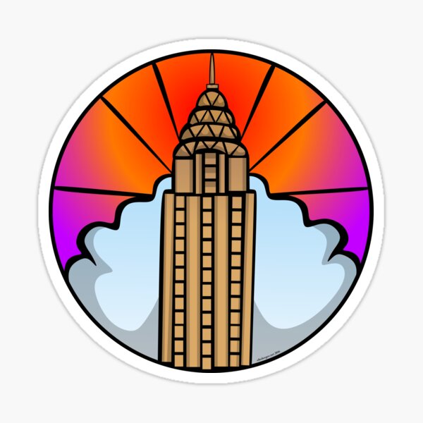 Stained Glass Chrysler Building Design Sticker