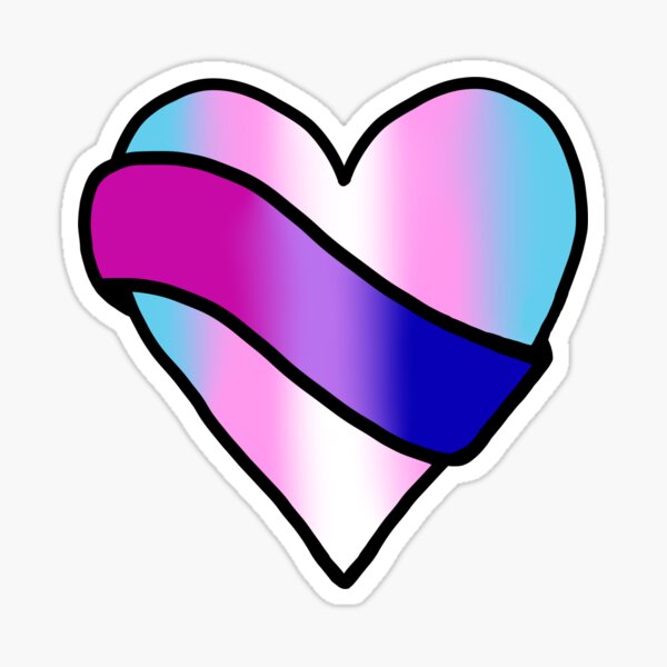 Pegatina Corazón De Orgullo Bisexual Y Transgénero De Pridepoint Redbubble 6117