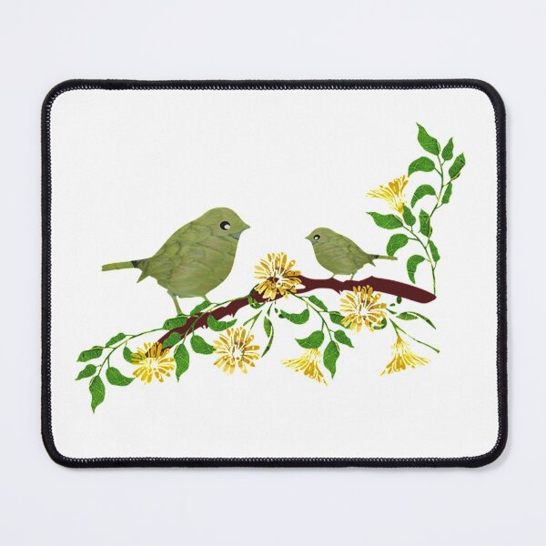 Item preview, Spring: Birds on a branch of yellow flowers and leaves designed and sold by aldona.