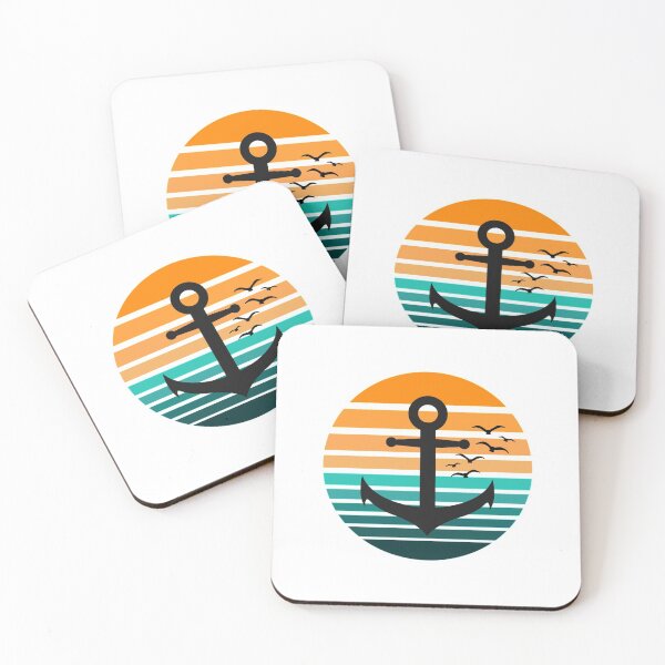 Item preview, Anchor with seagulls in the sunset designed and sold by PicturePatty.