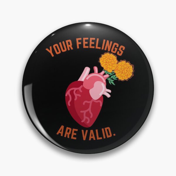 Item preview, Your feelings are valid, your feelings matter, anatomically correct heart orange flowers designed and sold by theslowdown.