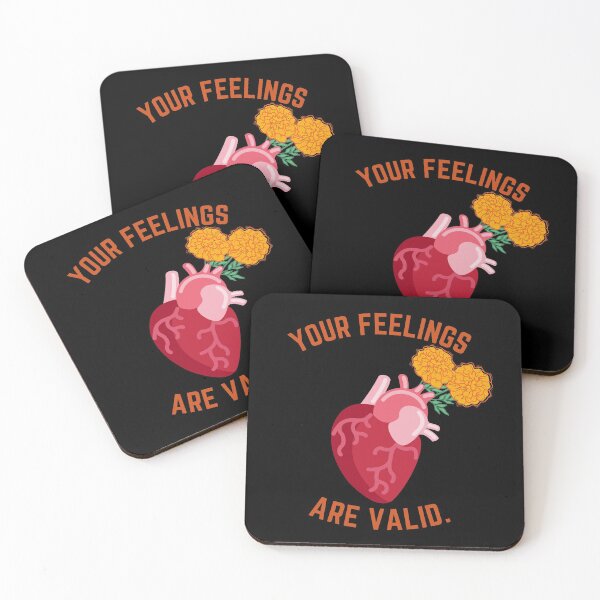 Item preview, Your feelings are valid, your feelings matter, anatomically correct heart orange flowers designed and sold by theslowdown.