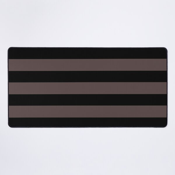 Black taupe color block stripe pattern    Desk Mat
