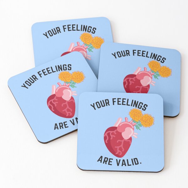 Item preview, Your feelings are valid, your feelings matter, anatomically correct heart orange flowers designed and sold by theslowdown.