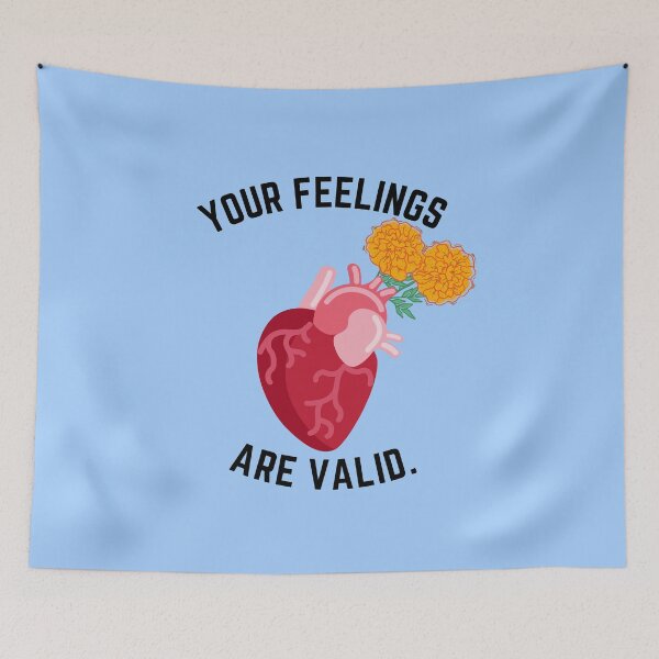 Item preview, Your feelings are valid, your feelings matter, anatomically correct heart orange flowers designed and sold by theslowdown.