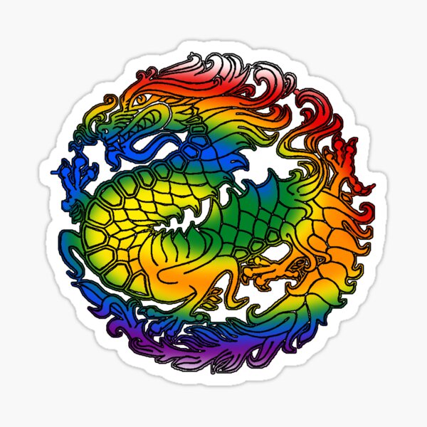 Subtle Pride Colorful Rainbow Dragon Lgbt Design Sticker For Sale By Fang2020 Redbubble 4224