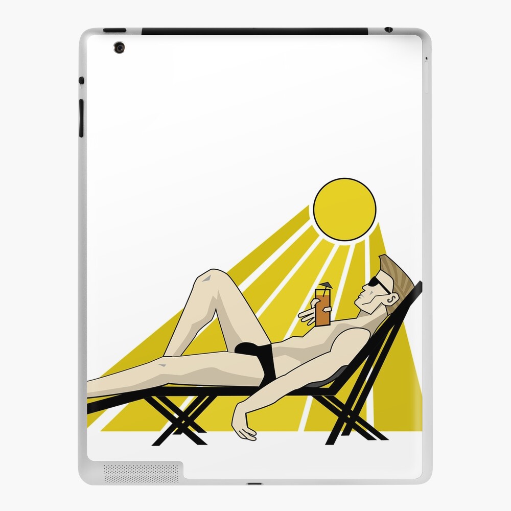 Sunbathing guy, Suntan, beach stud, beach chair, cocktail at the pool, sun rays, gay sunbather, guy in speedo/ photo photo