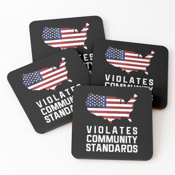 Item preview, Warning Violates Community Standards America Flag design designed and sold by Usoubmaster.