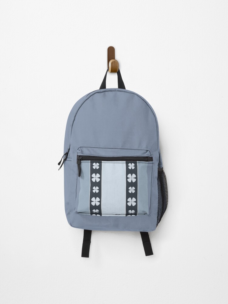 Thumbnail 1 of 3, Backpack, Blue Floral Stripes designed and sold by CarlaBaremb.
