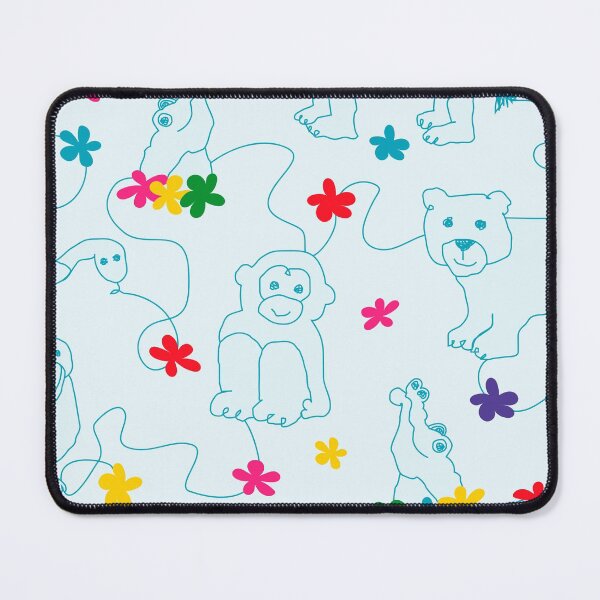 Item preview, Blue animals lineart pattern designed and sold by marufemia.