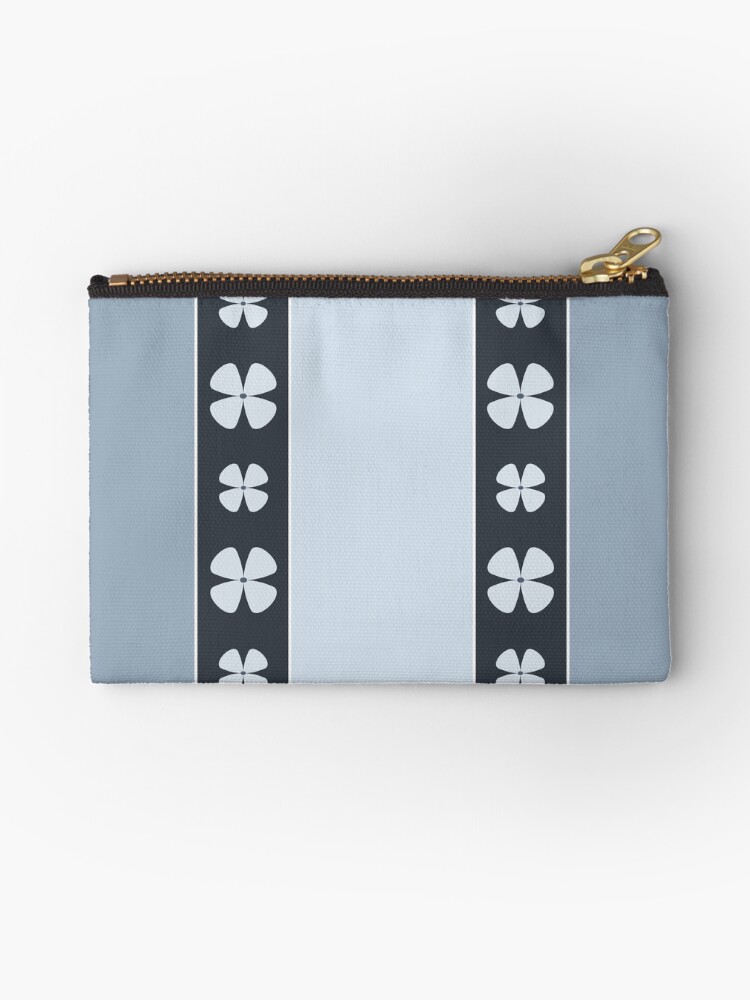 Thumbnail 1 of 4, Zipper Pouch, Blue Floral Stripes designed and sold by CarlaBaremb.