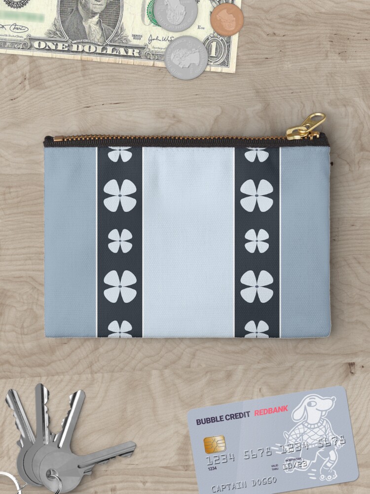 Thumbnail 3 of 4, Zipper Pouch, Blue Floral Stripes designed and sold by CarlaBaremb.