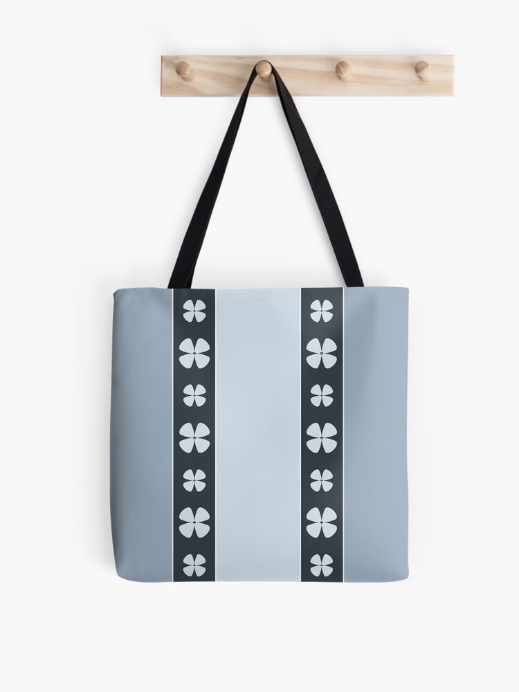 Thumbnail 1 of 2, Tote Bag, Blue Floral Stripes designed and sold by CarlaBaremb.