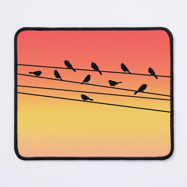 Item preview, Birds on Power Lines Pink Sunset Gradient designed and sold by Julie Erin Designs.