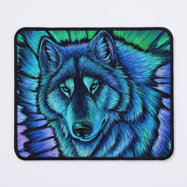 Item preview, Blue Fantasy Wolf Aurora Glowing Spirit designed and sold by Rebecca Wang.