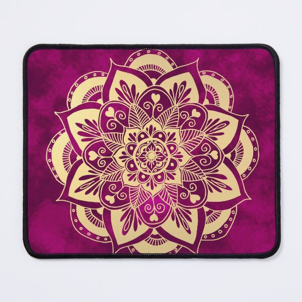 Item preview, Gold and Fuchsia Flower Mandala designed and sold by Julie Erin Designs.