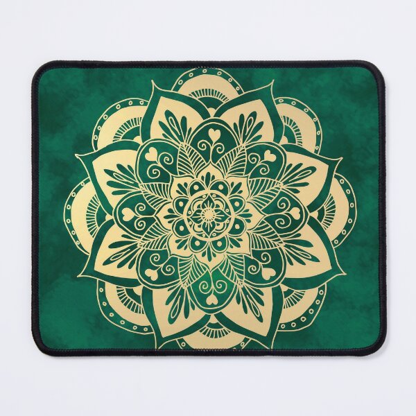 Item preview, Green and Gold Flower Mandala designed and sold by Julie Erin Designs.