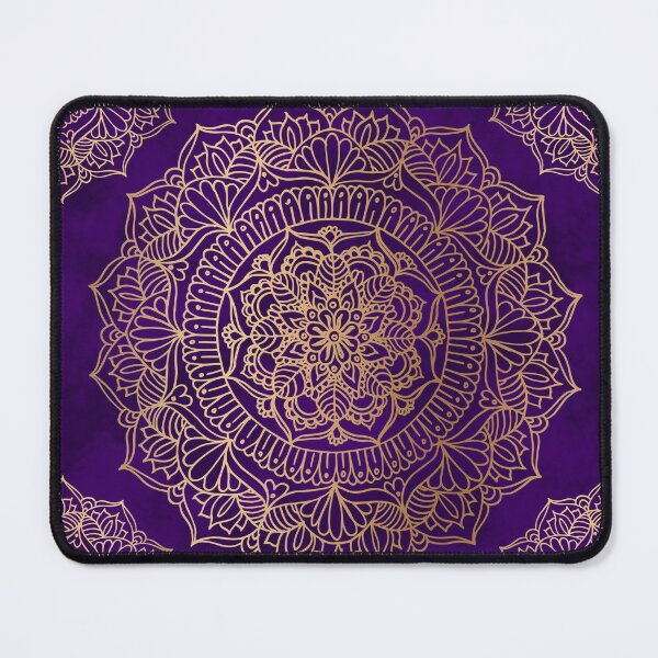 Royal Purple and Gold Mandala Mouse Pad