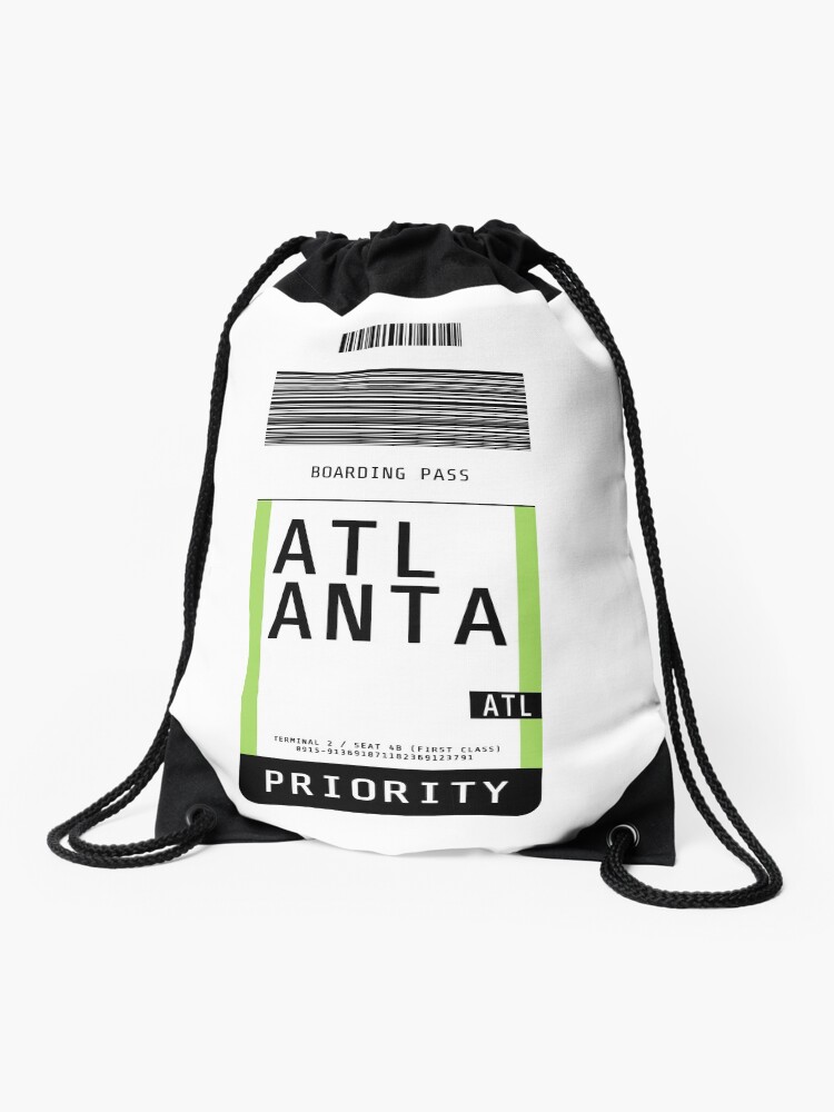 Thumbnail 1 of 3, Drawstring Bag, Atlanta Boarding Pass ATL designed and sold by lukassfr.