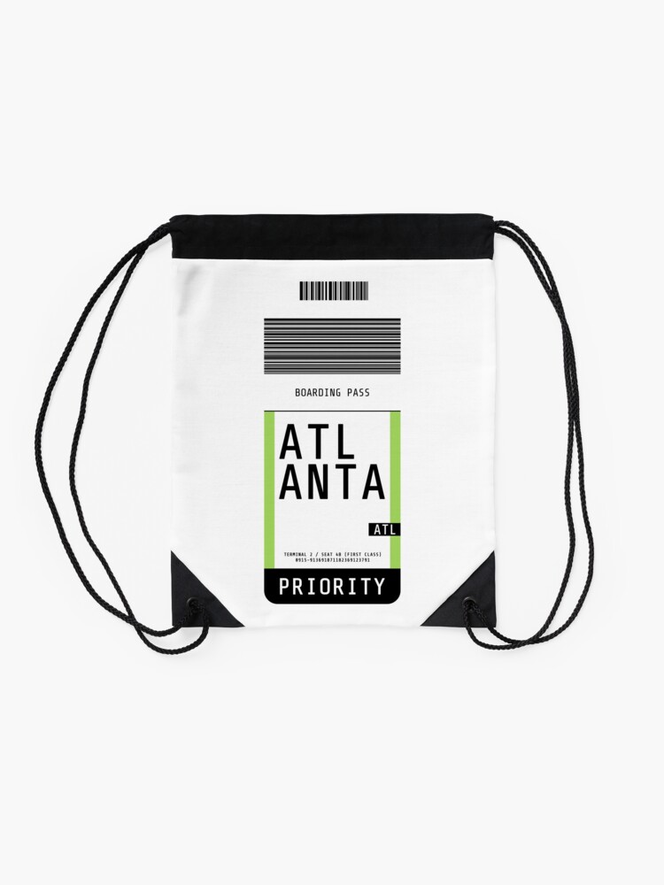 Thumbnail 2 of 3, Drawstring Bag, Atlanta Boarding Pass ATL designed and sold by lukassfr.
