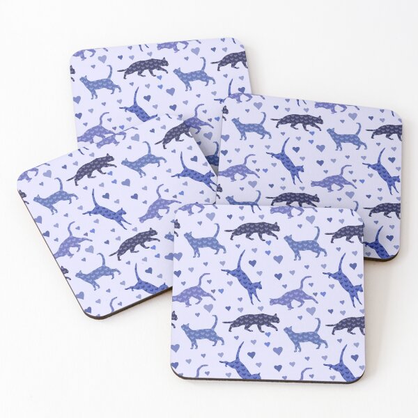 Item preview, Purple Cats and hearts  designed and sold by Elizabeth Llewellyn.