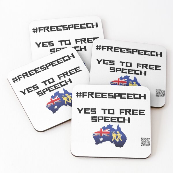 Item preview, #freespeech for Australia Free Australia, TShirt, Hat, Bags, Mask, hashtag, Black Print designed and sold by hashteeme.