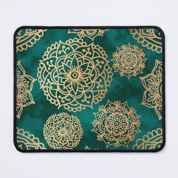 Item preview, Teal Green and Gold Mandala Pattern designed and sold by Julie Erin Designs.