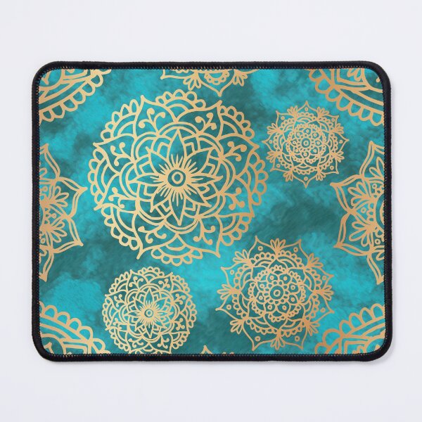 Item preview, Light Blue and Gold Mandala Pattern designed and sold by Julie Erin Designs.